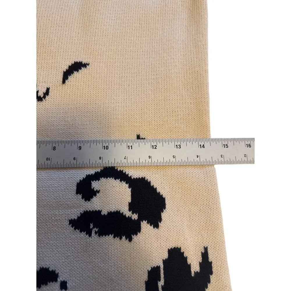 Betsey Johnson Marilyn Monroe Face Sweater Dress Size M Cream Black Graphic